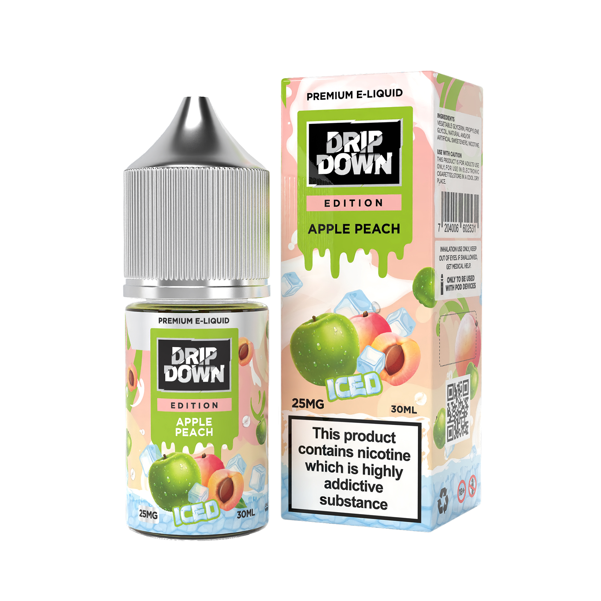 Drip Down Iced Series Apple Peach Ice 30ml Drip Down Iced Series Apple Peach Ice 30ml