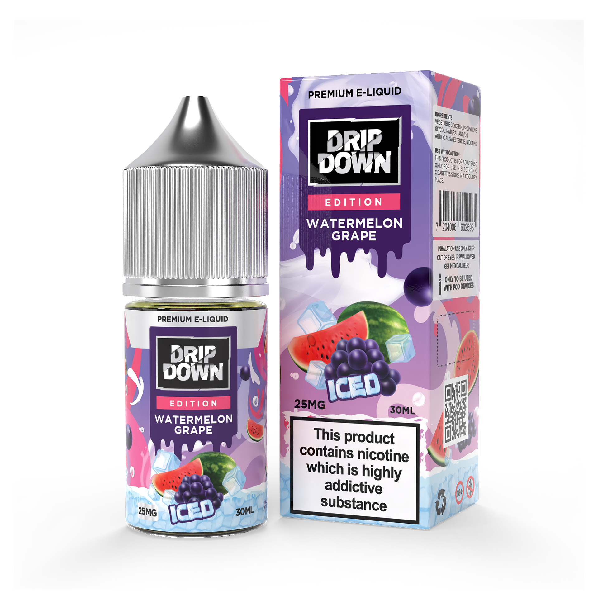 Drip Down Watermelon Grape Ice Saltnic- Edition Iced Series- 30ml Drip Down Watermelon Grape Ice Saltnic- Edition Iced Series- 30ml