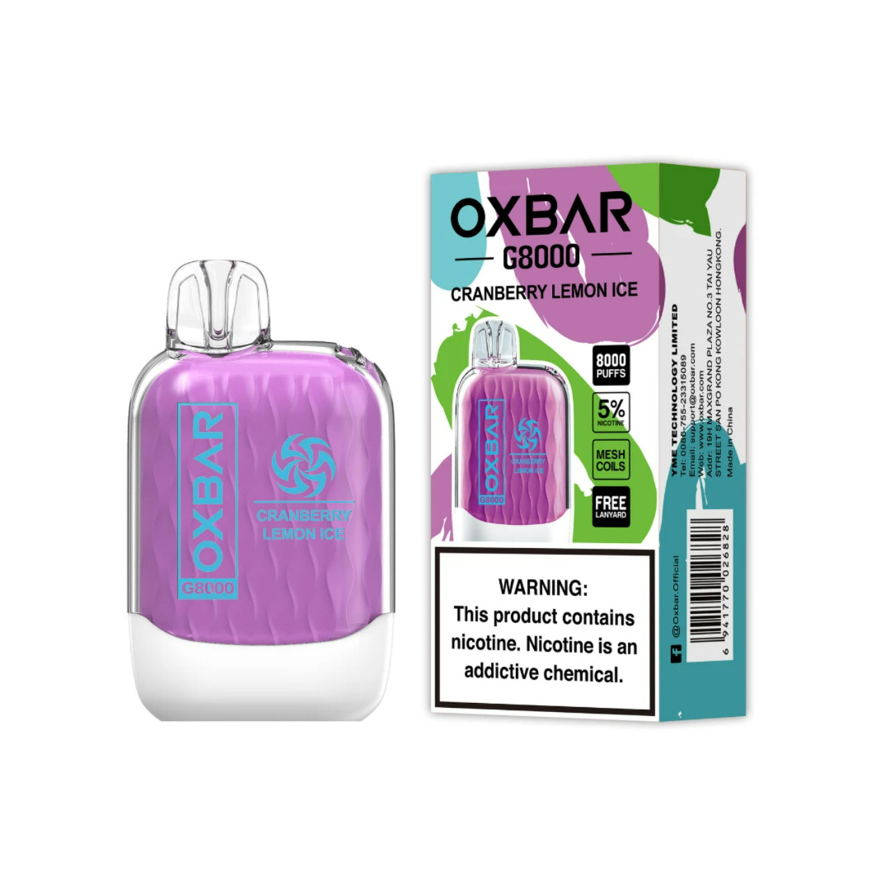 OXBAR_G8000_Disposable_Cranberry_Lemon_ICe OXBAR_G8000_Disposable_Cranberry_Lemon_ICe