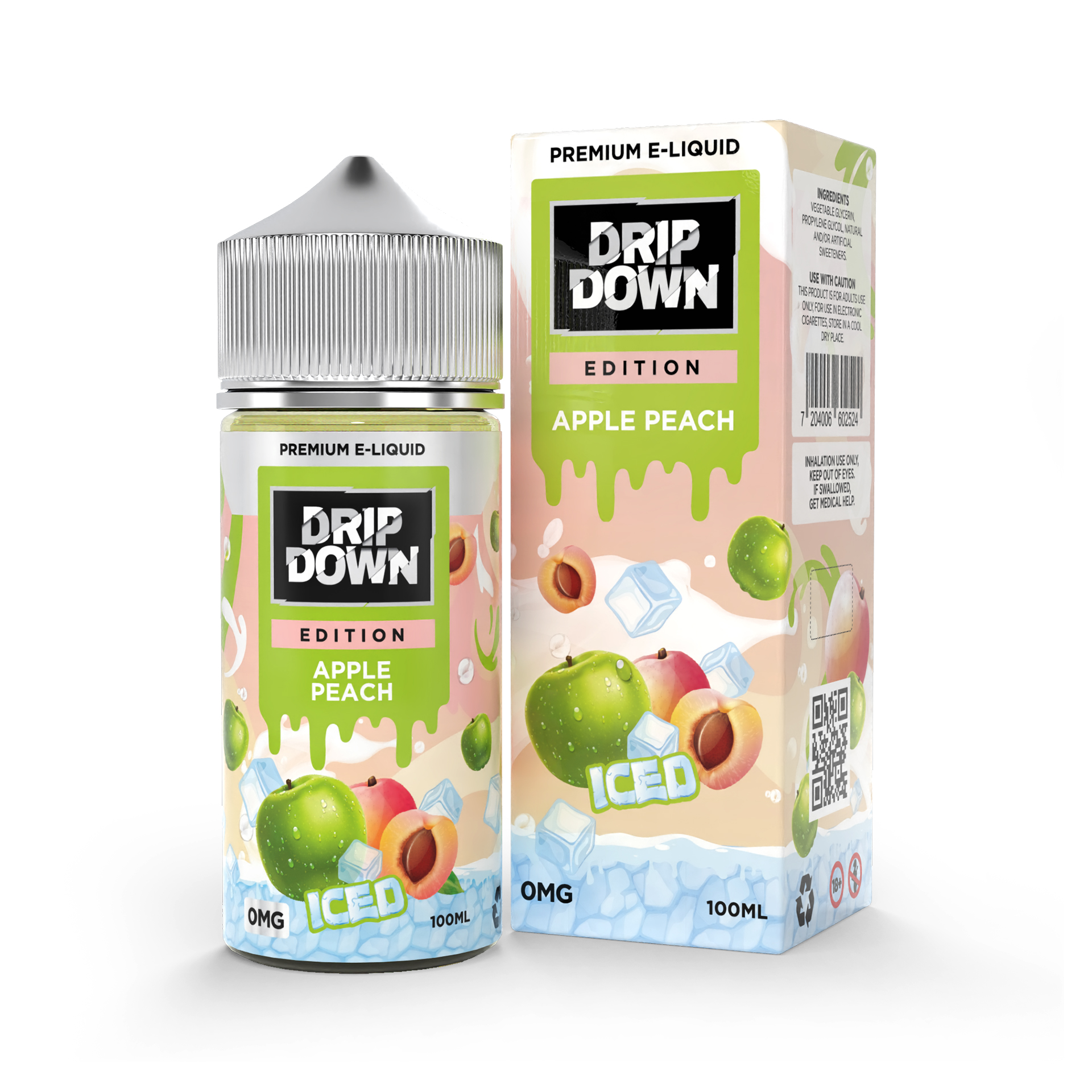 Drip Down E-Juice—Apple Peach Ice 100ml Drip Down E-Juice—Apple Peach Ice 100ml