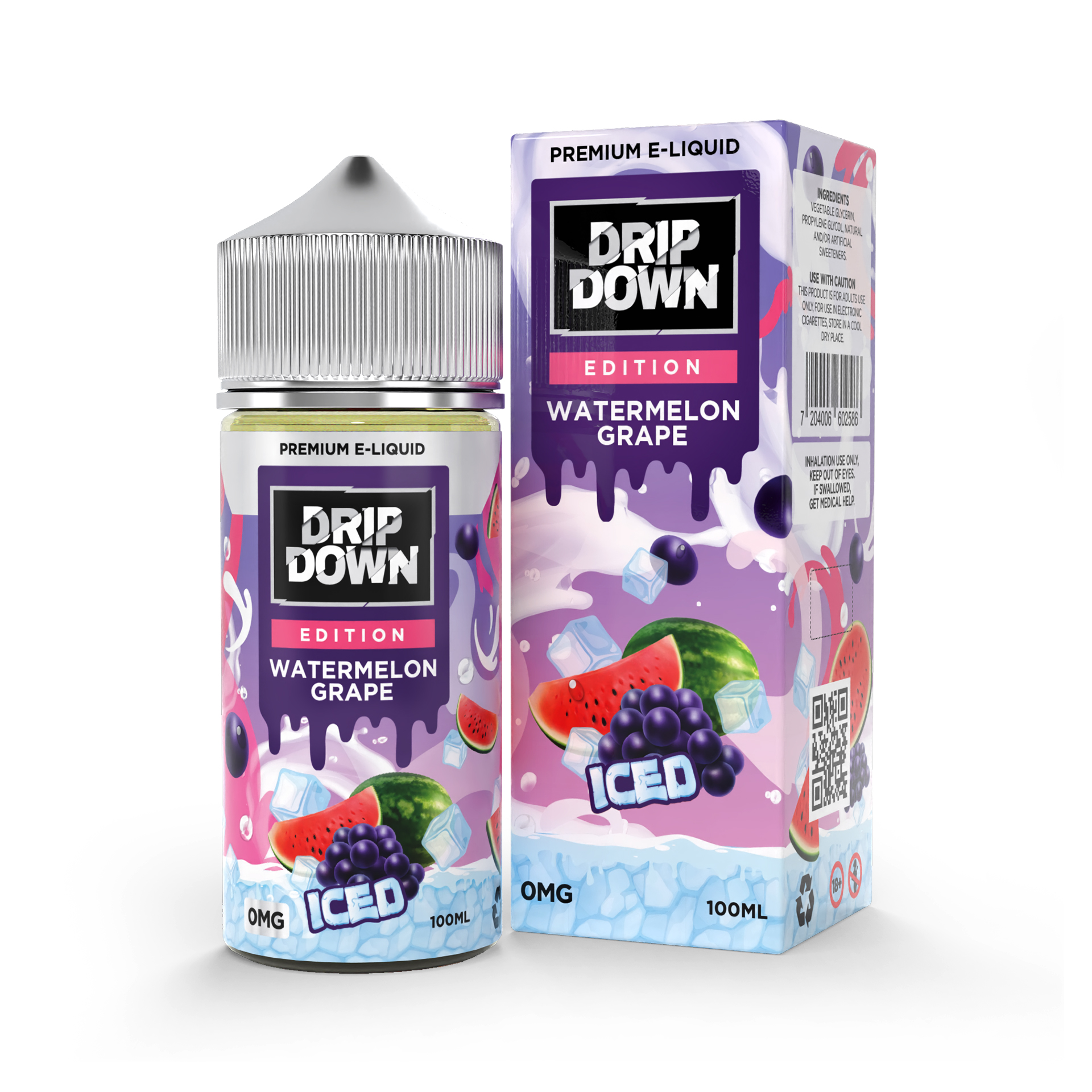Drip Down E-Juice—Watermelon Grape Ice 100ml Drip Down E-Juice—Watermelon Grape Ice 100ml