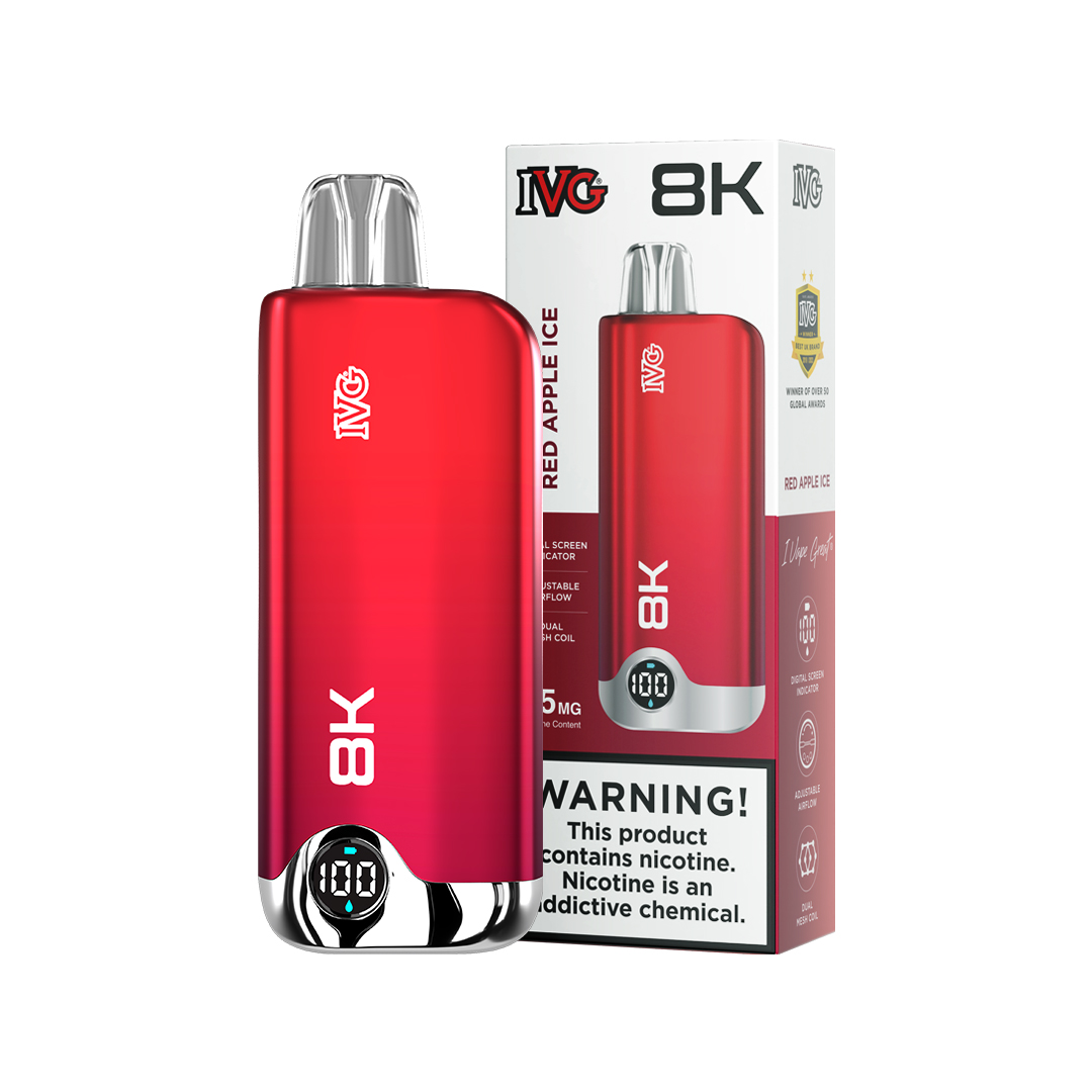 IVG 8000 Puffs Red-Apple-Ice 2 IVG 8000 Puffs Red-Apple-Ice 2