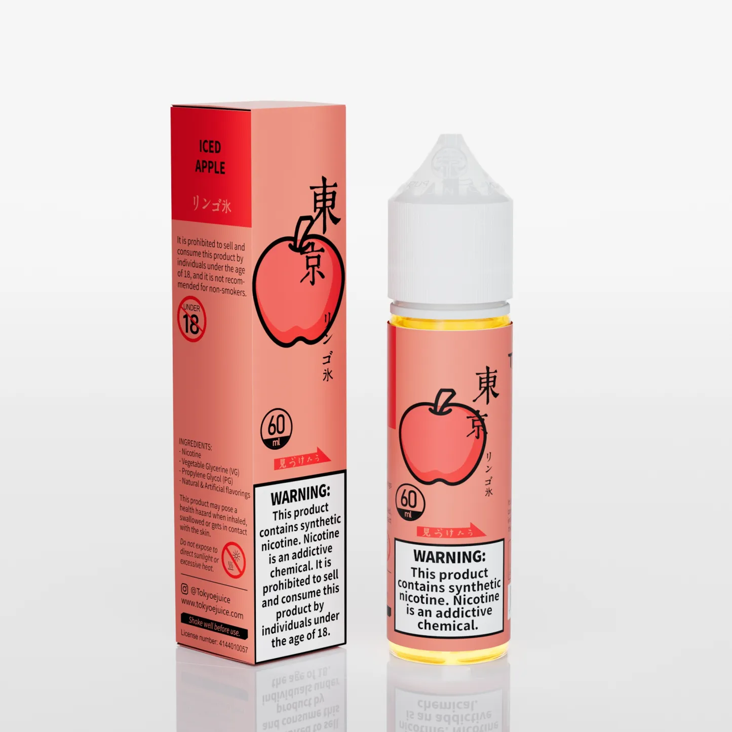 Tokyo Eliquid - Apple 60ml (3, 6mg) Tokyo Eliquid - Iced Apple 60ml (3, 6mg)