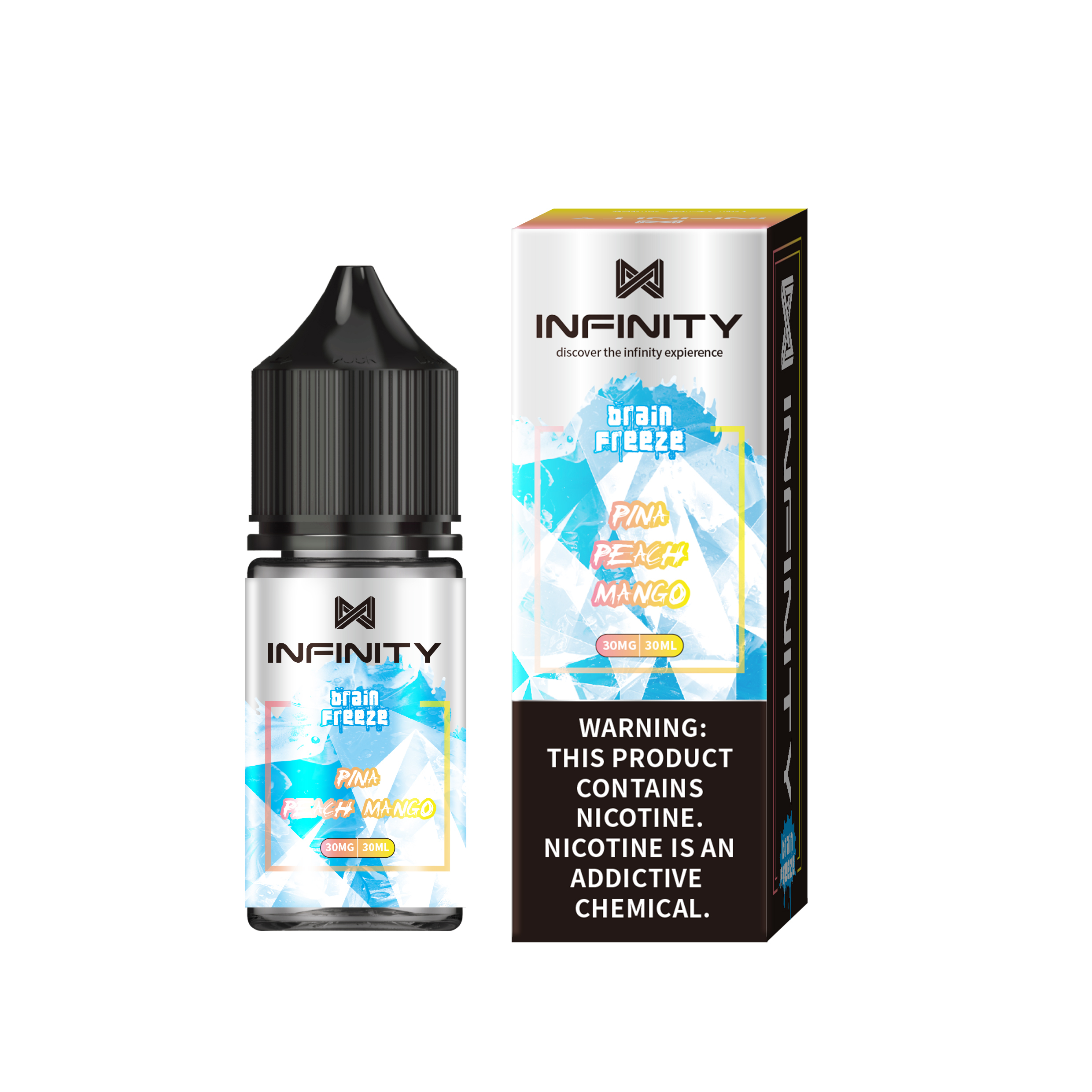 Infinity Brain Freeze– Pina Peach Mango 30ml (30, 55mg) Infinity Brain Freeze– Pina Peach Mango 30ml (30, 55mg)